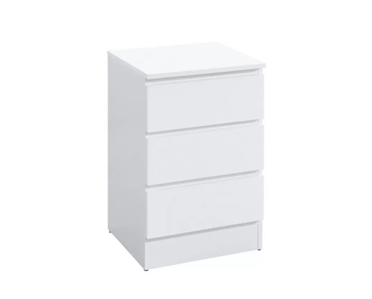 Oslo 3 Drawer Bedside- White