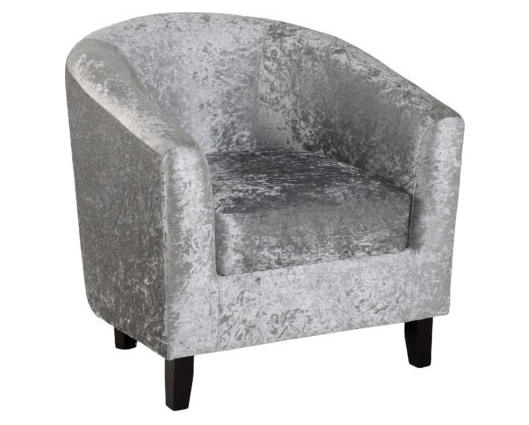 Hazel Tub Chair - Silver Crushed Velvet
