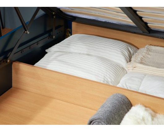 Phoenix Small Double Ottoman Bed - Navy Blue