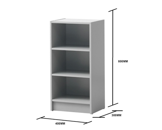 Traditional Small Narrow Bookcase-Grey