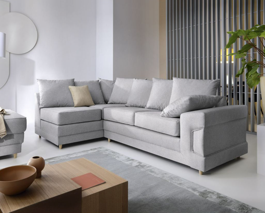 Primo Left Hand Facing Corner Sofa - Light Grey