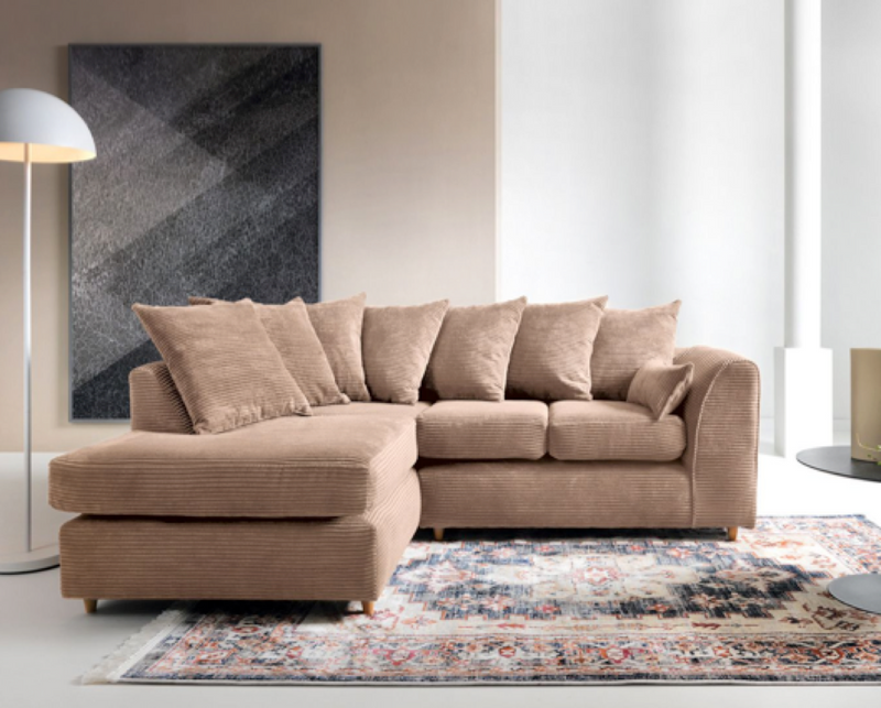 Tyler Left Hand Facing Corner Sofa - Brown