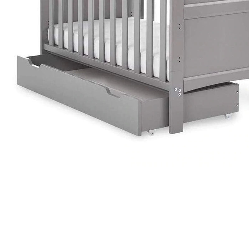 Space Saver Cot, Under Drawer & Eco Plus Foam Mattress-Taupe Grey