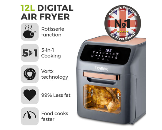 Tower Vortx 12L Air Fryer Oven with Rapid Air Circulation