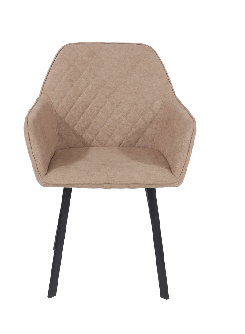 Ultra Sand Fabric Upholstered Dining Armchair Pair