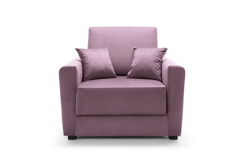 Owen Velvet Single Sofa Bed - Pink