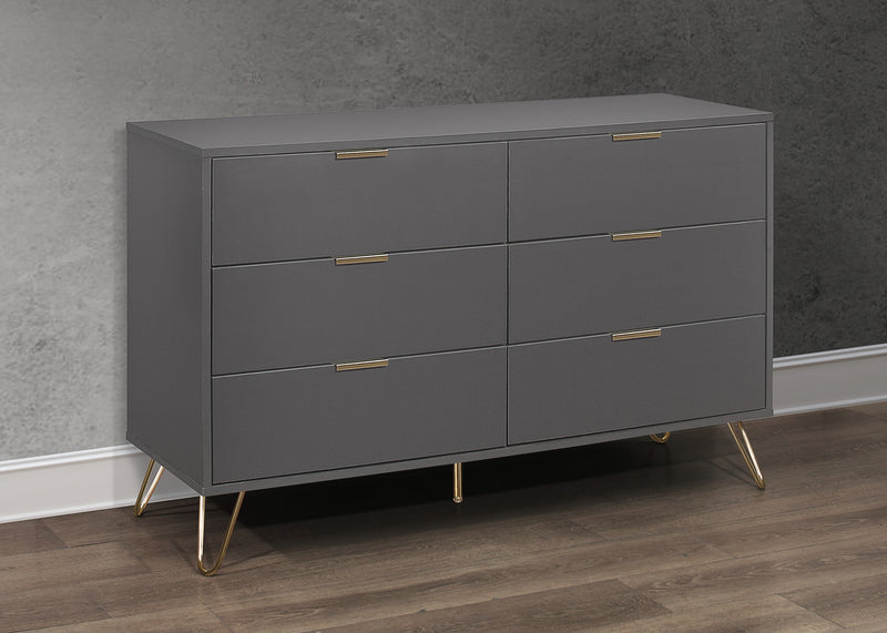 Austin 6 Drawer Chest - Charcoal