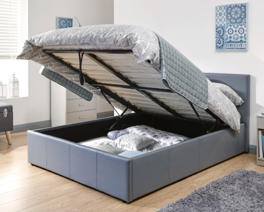 Double End Lift Ottoman Bed-Grey PU