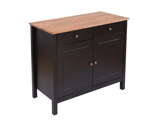 Copenhagen Sideboard 2 Doors & 2 Drawers Black Frame-Oiled Wood
