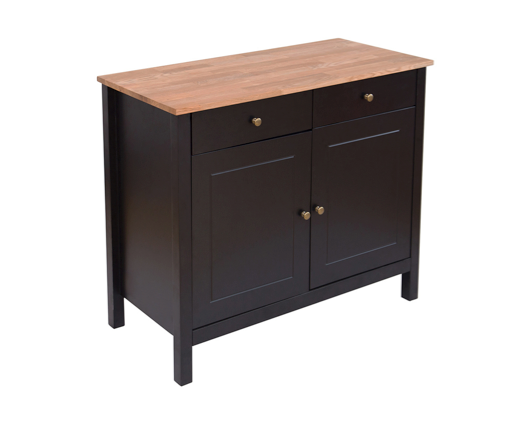 Cabot Sideboard 2 Doors & 2 Drawers Black Frame-Oiled Wood