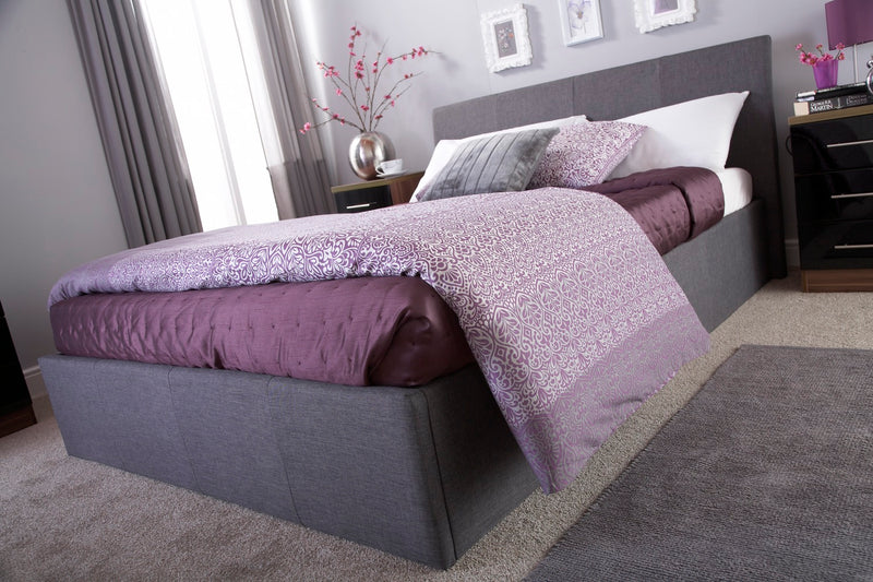 Axn Double Ottoman-Grey Fabric Bed