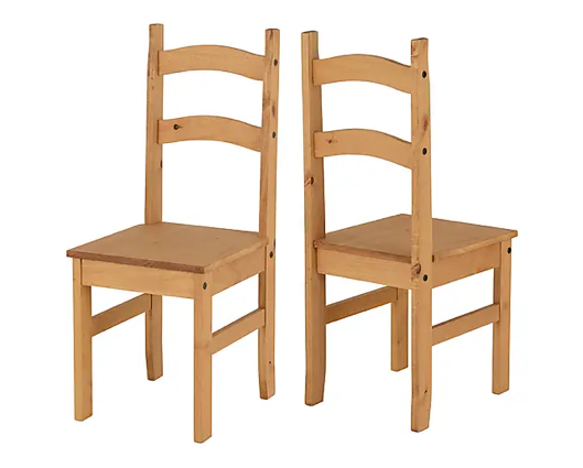 Corona Solid Pine Chair Pairs