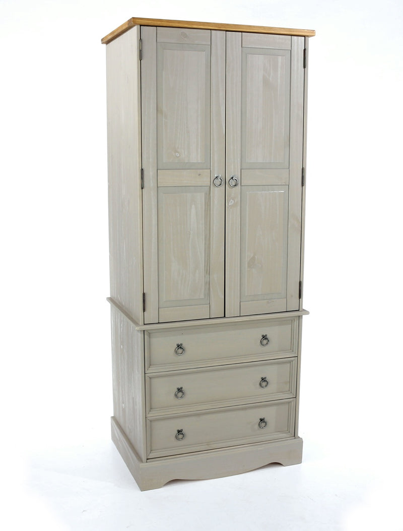 Corona Grey 2 Door, 3 Drawer Wardrobe