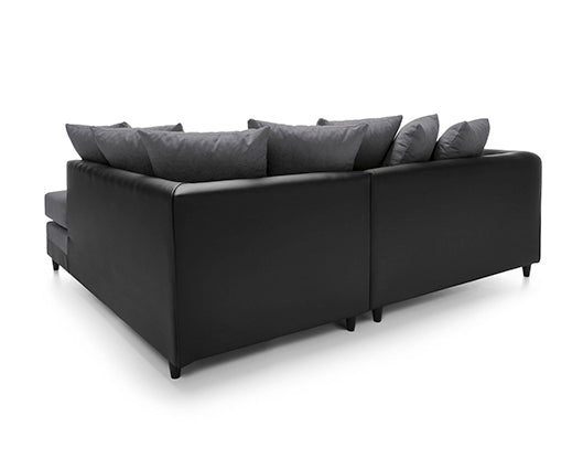 Dan Right Hand Facing Corner Sofa - Black & Charcoal