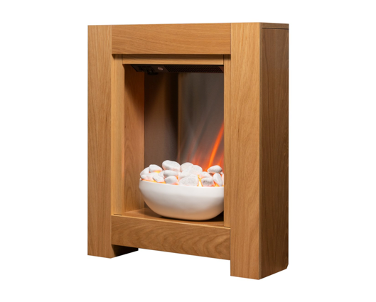 Montreal Fireplace Suite in Oak with Electric Fire, 23 Inch