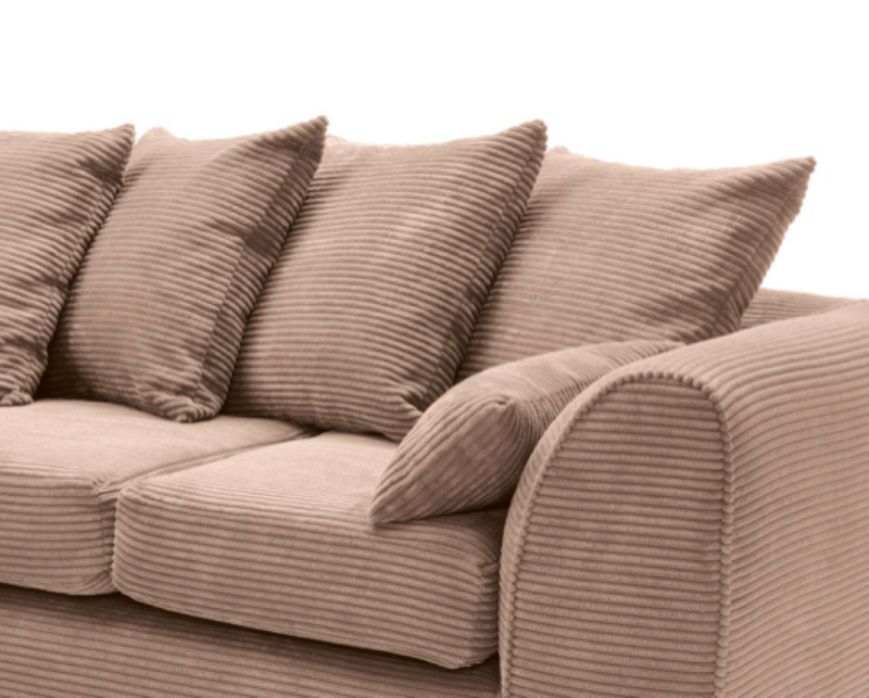 Jumbo Cord Left Hand Facing Corner Sofa - Brown