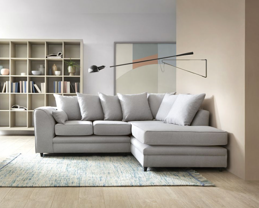 Daisy Right Hand Facing Corner Sofa-Light Grey