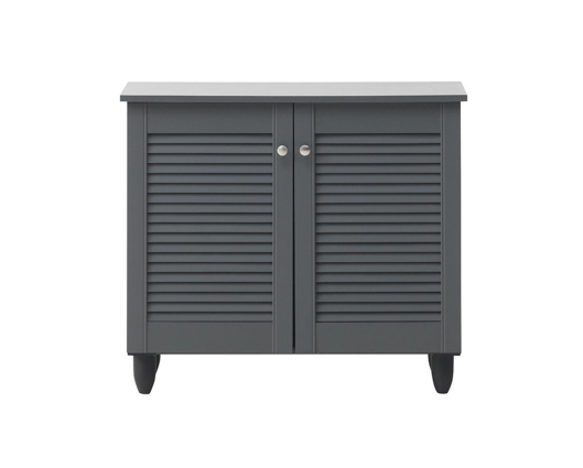 2 Door Shoe Cabinet-Dark Grey