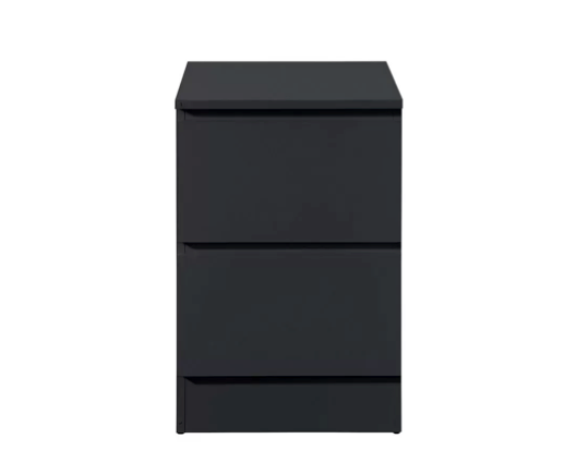 Oakley 3 Drawer Bedside- Black