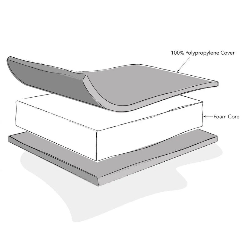 Space Saver Cot, Under Drawer & Eco Plus Foam Mattress-Taupe Grey