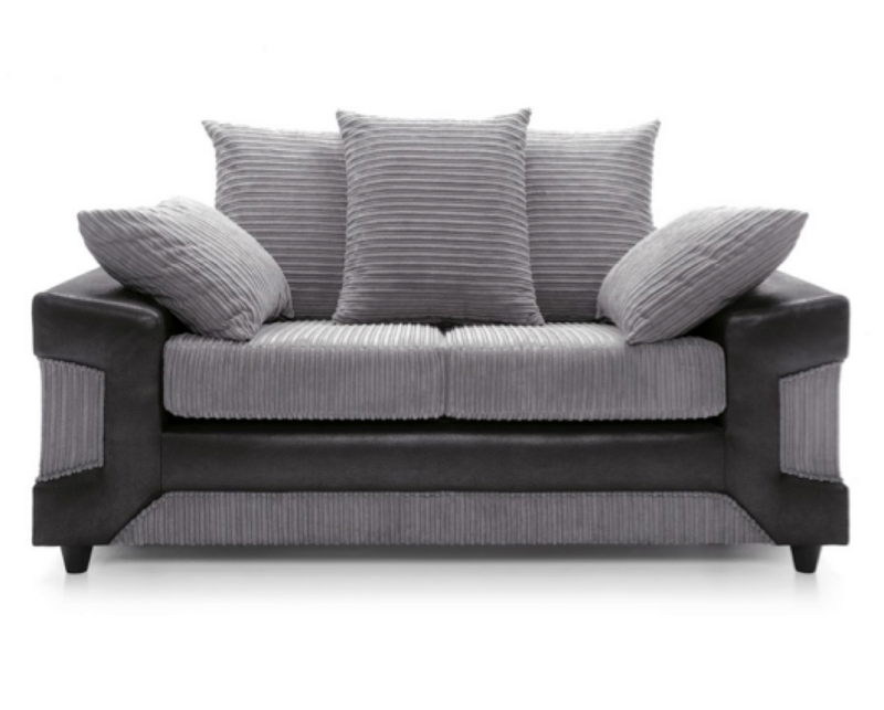Dino 2 Seater Sofa - Black & Charcoal
