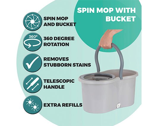OurHouse Spin Mop with Bucket