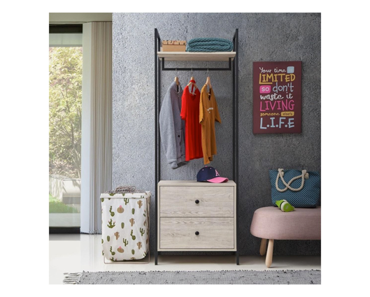 Zulu 3 Piece Bedroom Furniture Set Open Wardrobes-Ash Oak