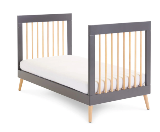Maura Mini Cot Bed - Slate with Natural