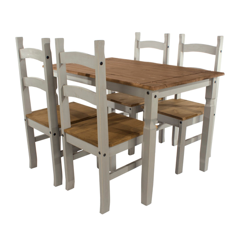 Corona Grey Dining Table Set & 4 Chairs