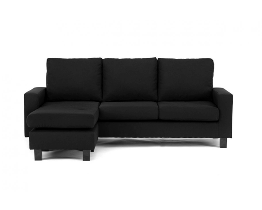 Capri Left Hand Facing Corner Sofa - Black