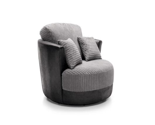 Dulcie Swivel Chair - Black & Charcoal