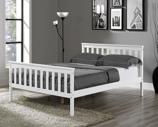 Matteo 5' Bed High Foot End - White