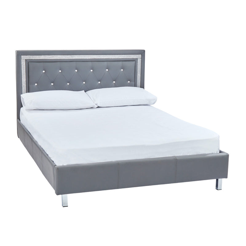 Calvino King Size Bed Grey