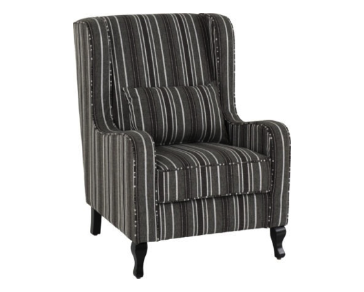 Dorset Fireside Chair - Grey Stripe Fabric