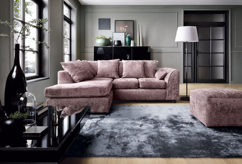 Harriet Left Hand Facing Corner Sofa - Pink