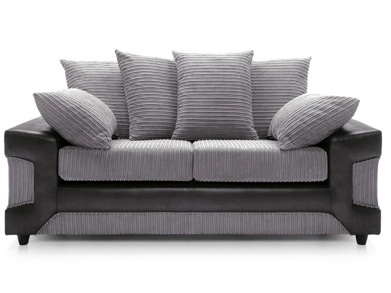 Dulcie 3 Seater Sofa - Black & Charcoal