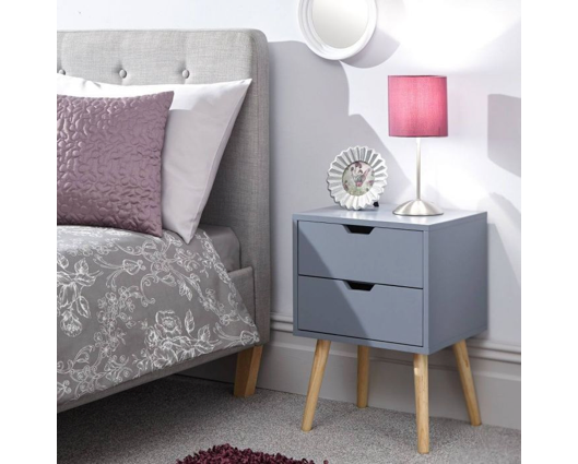 Nyborg Bedside Table-Dark Grey