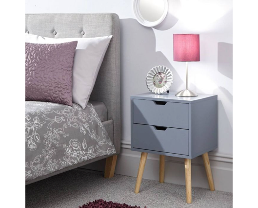 Nessi Bedside Table-Dark Grey