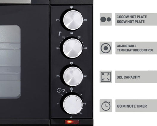 Daewoo 3000W 32L Electric Oven With Hot Plates
