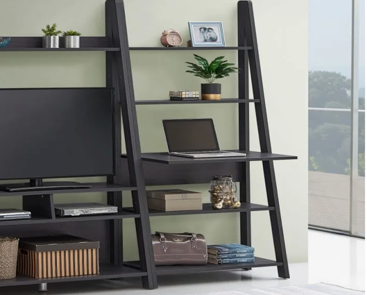 Tall Ladder Desk-Black