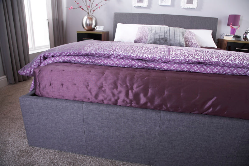 Axn Double Ottoman-Grey Fabric Bed