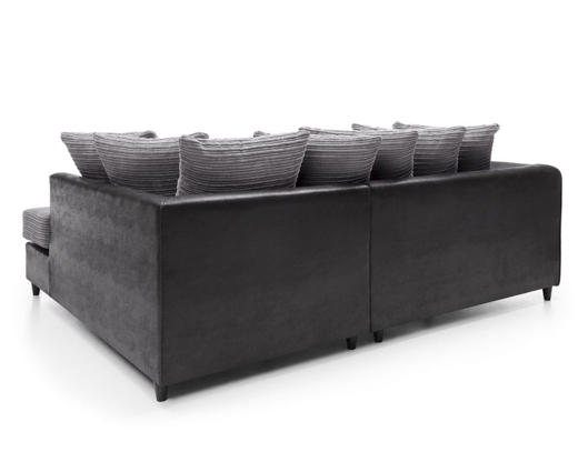 Harvey Right Hand Facing Corner Sofa - Black & Charcoal