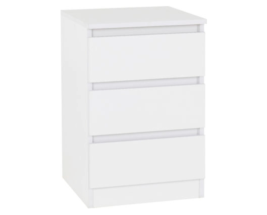 Marcus 3 Drawer Bedside - White