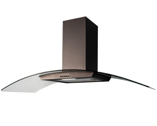 SIA CGH100BL 100cm Curved Glass Chimney Cooker Hood Extractor Fan Black