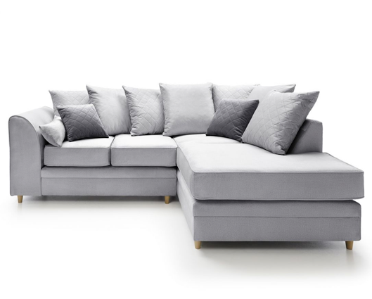 Chicago Right Hand Facing Corner Sofa - Light Grey