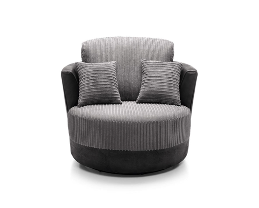 Dino Swivel Chair - Black & Charcoal