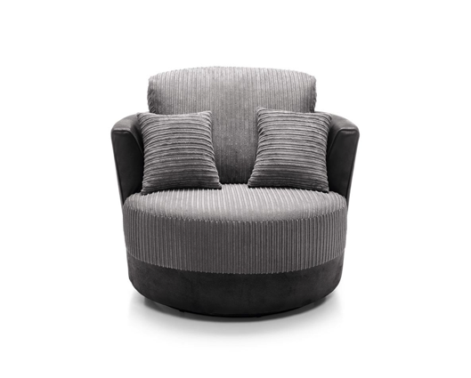 Dulcie Swivel Chair - Black & Charcoal