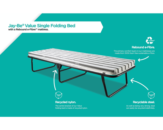 Jay-Be® Value Folding Bed with Rebound e-Fibre® Mattress - Small Double