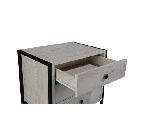 Zahra Nightstand with 3 Drawers-Ash Oak