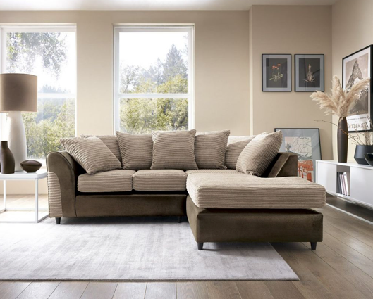 Harvey Right Hand Facing Corner Sofa - Brown